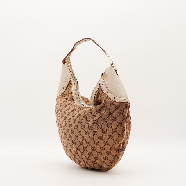 Sac Gucci Hobo Demi Lune vue de côté anse réglable occasion authentique — AMANA Vintage