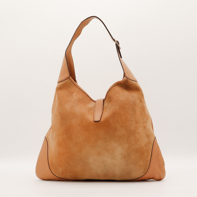 Sac Gucci New Jackie daim camel vue de dos occasion authentique — AMANA Vintage