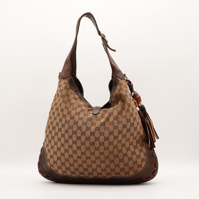 Sac Gucci New Jackie vue arrière toile monogrammée occasion authentique — AMANA Vintage