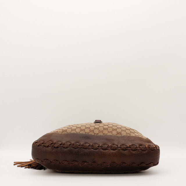 Fond en cuir tressé du sac Gucci New Jackie occasion authentique — AMANA Vintage