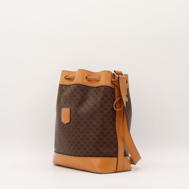 Sac Céline Seau Macadam toile Macadam marron vue de dos occasion authentique — AMANA Vintage