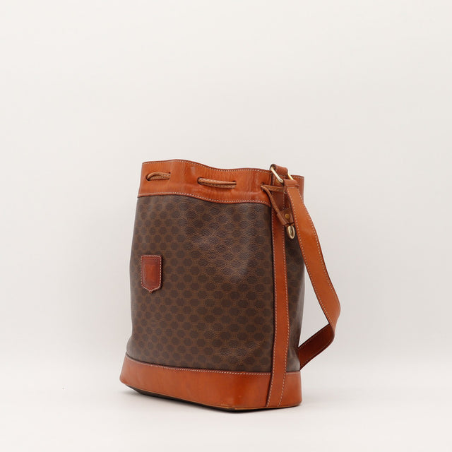 Sac Céline Seau toile Macadam marron vue de dos occasion authentique — AMANA Vintage