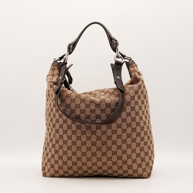 Sac Gucci Hobo anse cuir marron vue arrière occasion authentique — AMANA Vintage