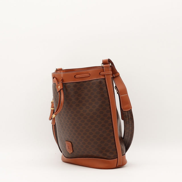 Sac Céline Seau Macadam toile Macadam marron vue de dos occasion authentique — AMANA Vintage