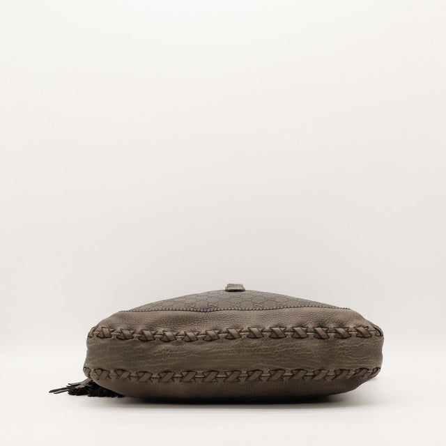 Fond du sac Gucci New Jackie cuir Guccissima tressé occasion authentique — AMANA Vintage