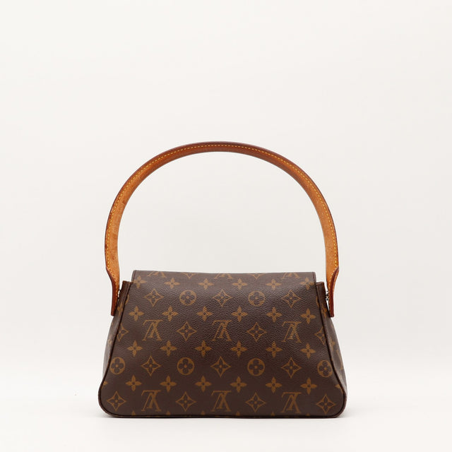 Anse en cuir vachette Louis Vuitton Mini Looping Toile Monogramme occasion authentique — AMANA Vintage