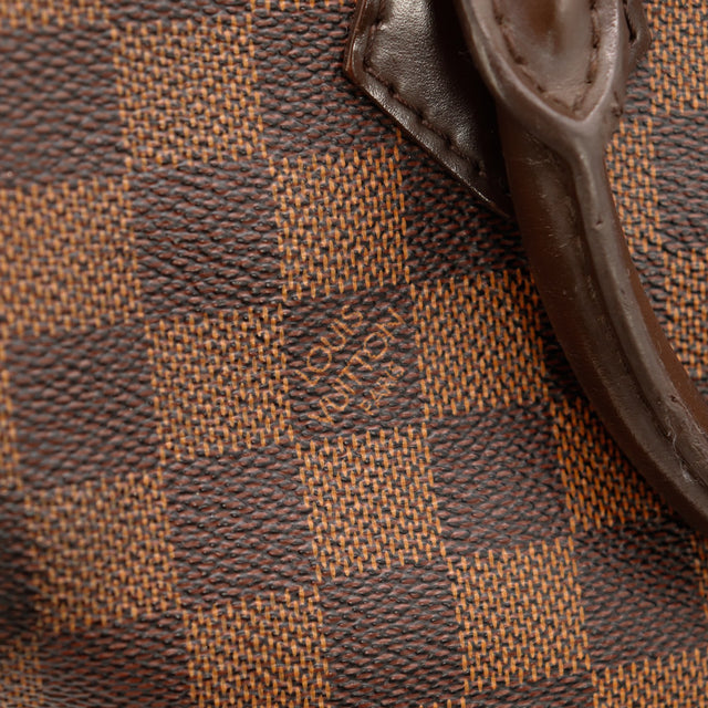Détail toile Damier Ébène estampée Louis Vuitton Speedy 30 occasion authentique — AMANA Vintage