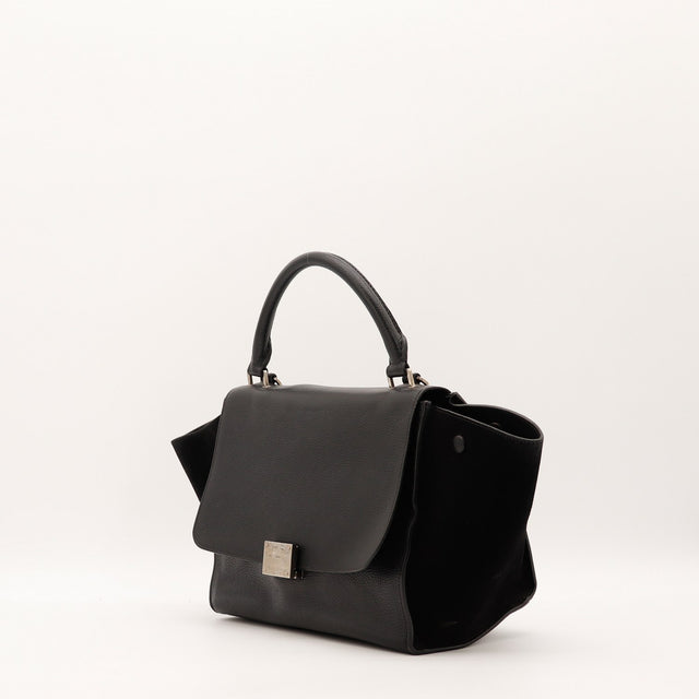 Sac Céline Trapèze cuir grainé noir vue de dos occasion authentique — AMANA Vintage