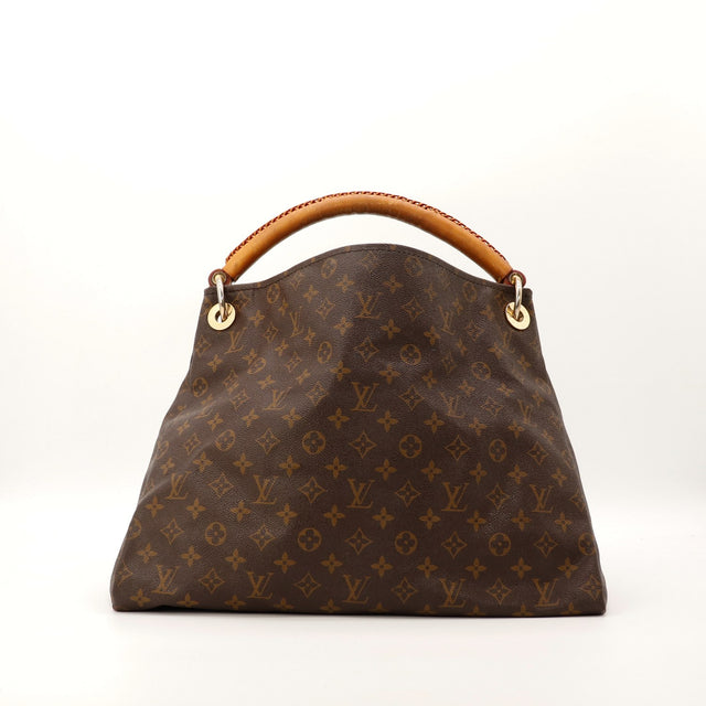 Louis Vuitton Artsy MM vue de face cote droit anse tressee vachette — AMANA Vintage