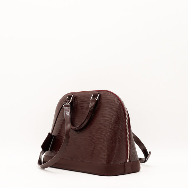 Vue de dos Louis Vuitton Alma PM cuir Épi bordeaux occasion authentique — AMANA Vintage