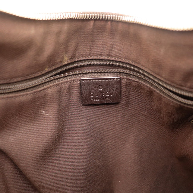 Intérieur doublure textile marron sac Gucci Hobo avec étiquette Made in Italy — AMANA Vintage