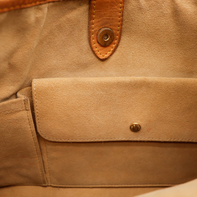 Intérieur doublure Alcantara beige sac Louis Vuitton Galliera PM occasion authentique — AMANA Vintage