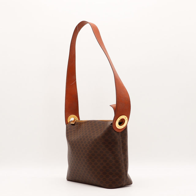 Sac Céline Hobo Macadam toile Macadam marron vue de dos occasion authentique — AMANA Vintage