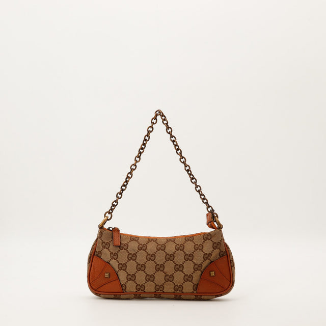 Vue arrière Gucci Hobo Chain toile GG terracotta occasion — AMANA Vintage
