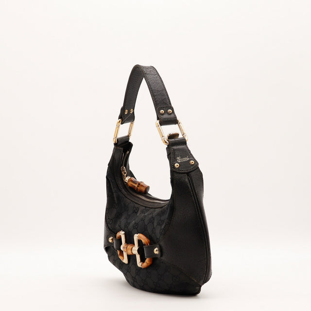 Sac Gucci Hobo Bambou toile monogrammée noire vue de dos occasion authentique — AMANA Vintage