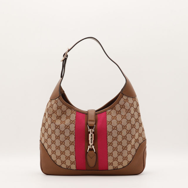Sac Gucci New Jackie toile monogrammée vue de face occasion authentique — AMANA Vintage