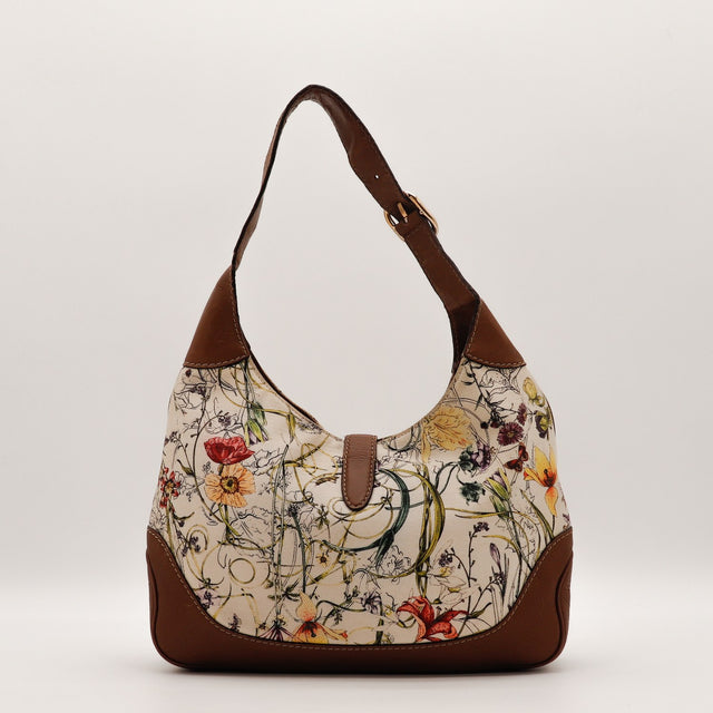 Intérieur du sac Gucci Jackie toile Flora occasion authentique — AMANA Vintage