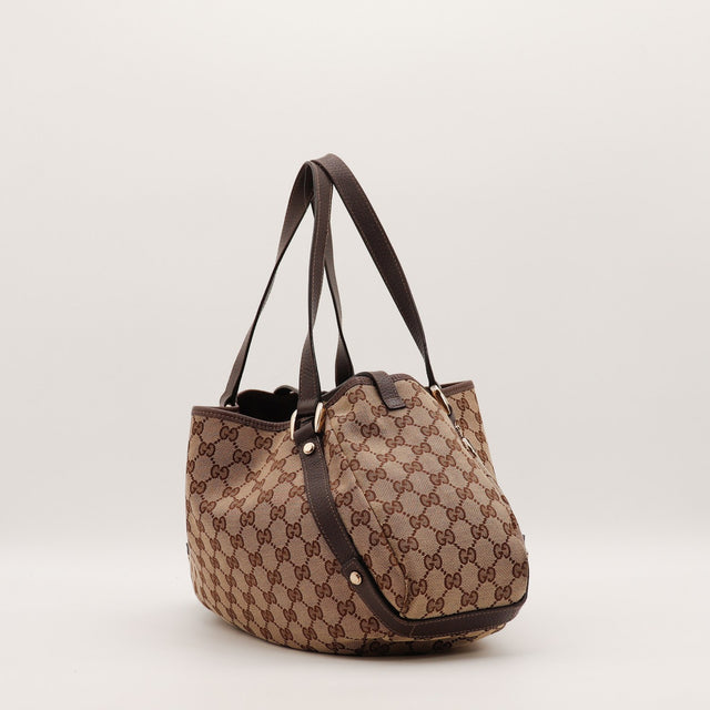 Sac Gucci Hobo toile monogrammée beige vue de dos occasion authentique — AMANA Vintage
