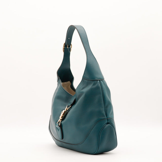 Sac Gucci New Jackie cuir lisse bleu canard vue de dos occasion authentique — AMANA Vintage