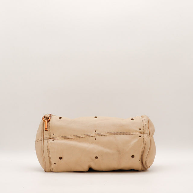Vue de côté Chloé Paddington cuir de veau grainé beige occasion authentique — AMANA Vintage