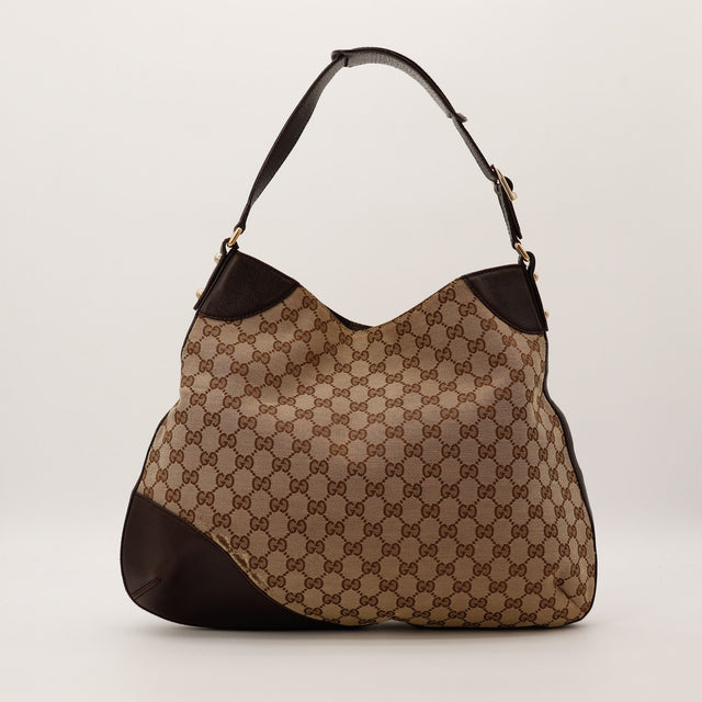 Vue arriere Gucci Hobo Horsebit toile GG Canvas occasion — AMANA Vintage
