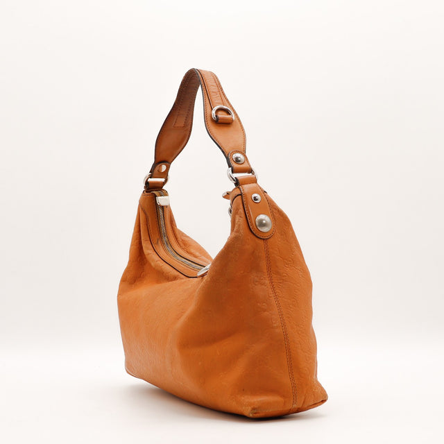 Anse épaule Gucci Hobo cuir Guccissima orange cognac occasion authentique — AMANA Vintage