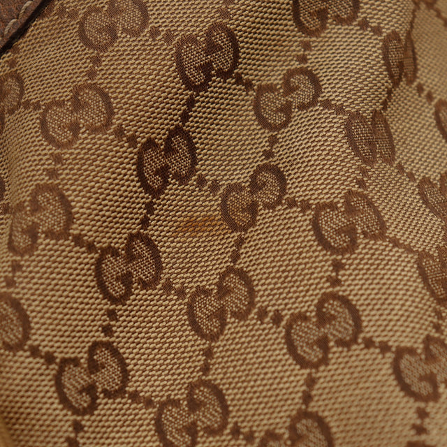 Détail toile monogrammée Gucci New Jackie occasion authentique — AMANA Vintage