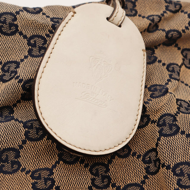 Breloque cuir blanc estampée Made in Italy Gucci Hobo Web — AMANA Vintage