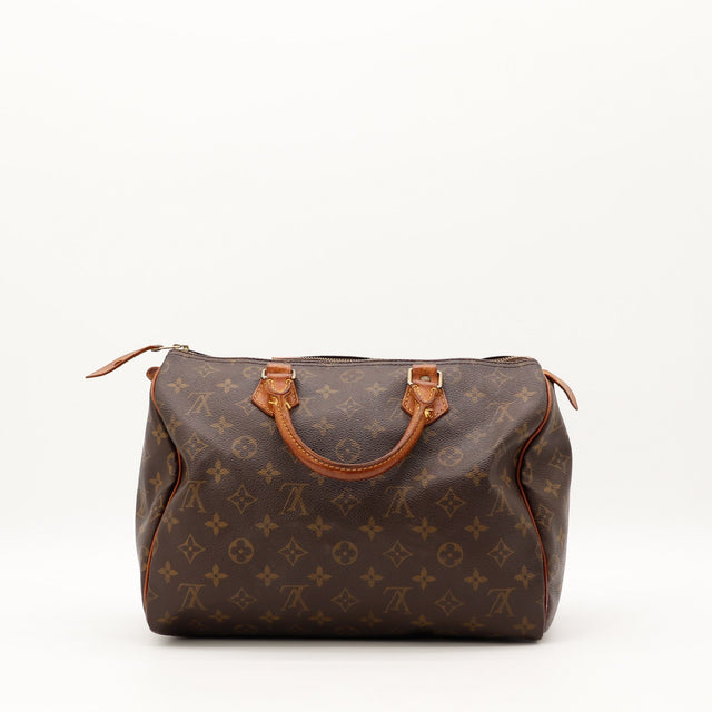 Vue de l'intérieur Louis Vuitton Speedy 30 Toile Monogramme occasion authentique — AMANA Vintage