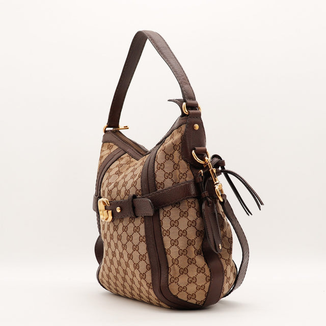 Sac Gucci Hobo toile monogrammée vue de dos occasion authentique — AMANA Vintage