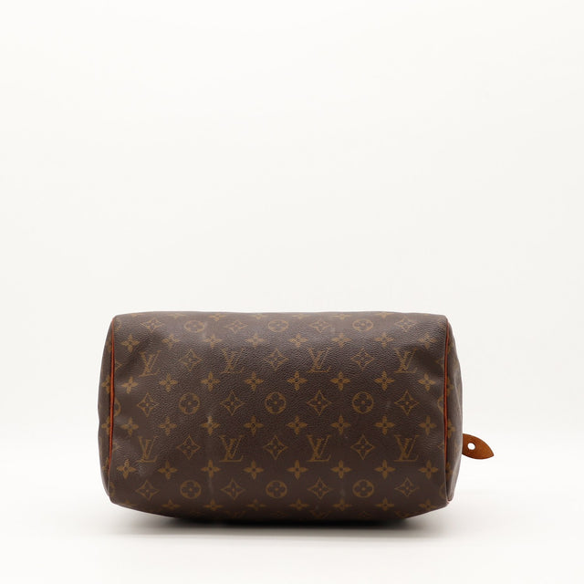 Détail de la tirette Louis Vuitton Speedy 30 Toile Monogramme occasion authentique — AMANA Vintage