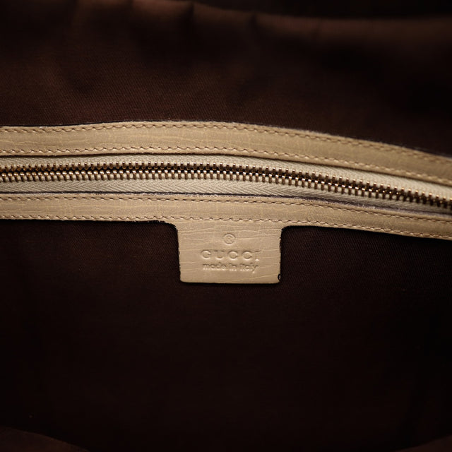 Intérieur doublure textile et étiquette Gucci made in Italy sac Hobo Horsebit — AMANA Vintage