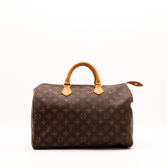Sac Louis Vuitton Speedy 35 toile Monogramme vue de face occasion authentique — AMANA Vintage