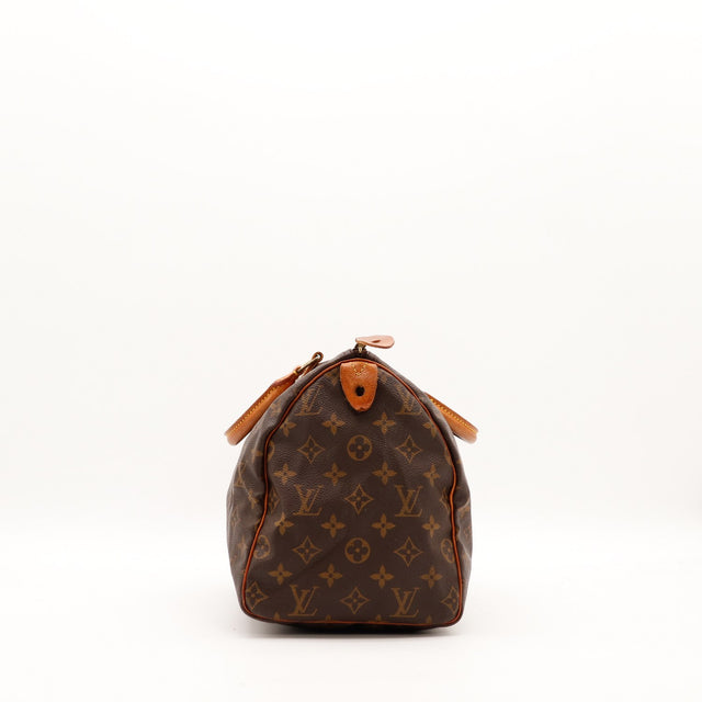 Vue latérale Louis Vuitton Speedy 35 toile Monogram état occasion — AMANA Vintage