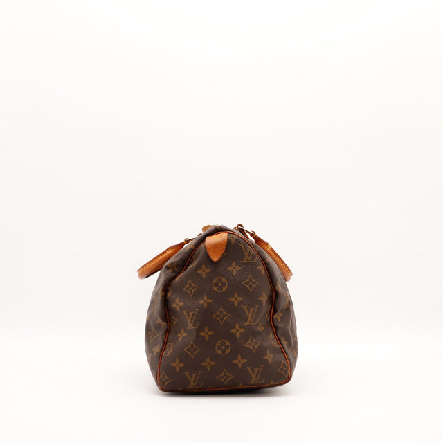 Vue latérale droite Louis Vuitton Speedy 35 toile Monogram — AMANA Vintage