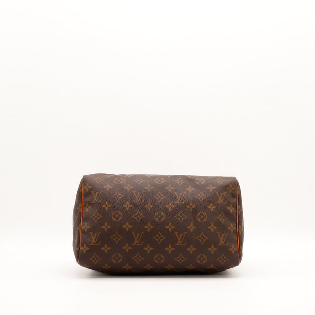 Vue du dessous Louis Vuitton Speedy 35 toile Monogram fond occasion — AMANA Vintage