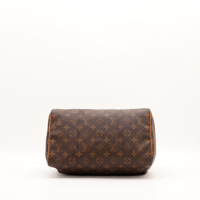 Intérieur Louis Vuitton Speedy 30 doublure textile marron propre occasion — AMANA Vintage