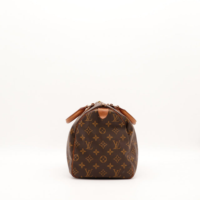 Louis Vuitton Speedy 30 vue de dessous fond toile monogramme — AMANA Vintage