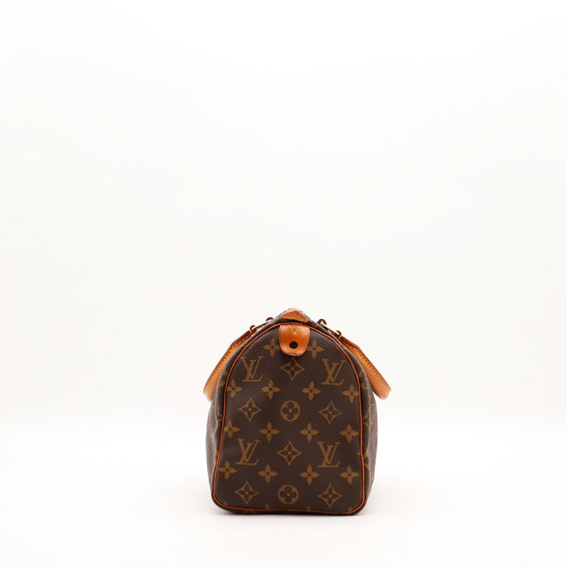 Vue de côté Louis Vuitton Speedy 25 profil droit toile monogramme — AMANA Vintage