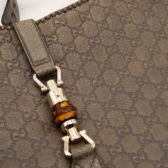 Détail piston bambou Gucci New Jackie cuir Guccissima — AMANA Vintage