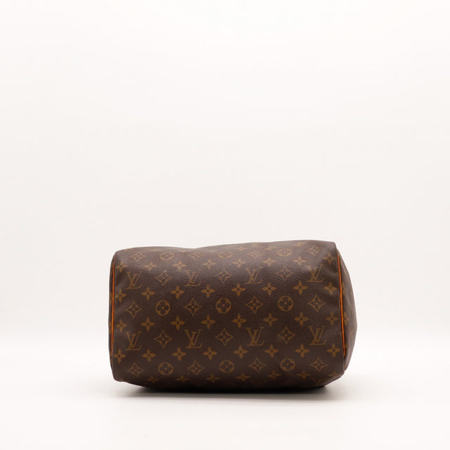 Vue du dessous Louis Vuitton Speedy 30 fond toile Monogram — AMANA Vintage
