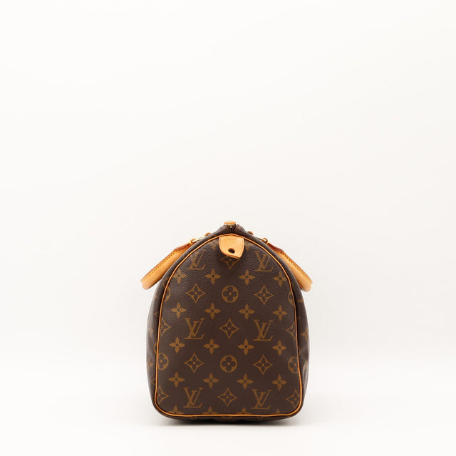 Sac Louis Vuitton Speedy 30 vue de côté toile Monogram occasion — AMANA Vintage