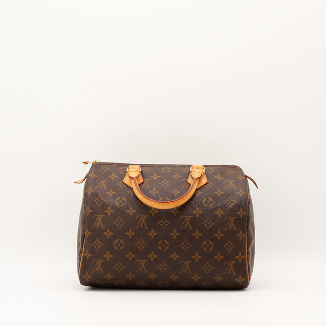 Sac Louis Vuitton Speedy 30 vue de face anses vachette occasion authentique — AMANA Vintage