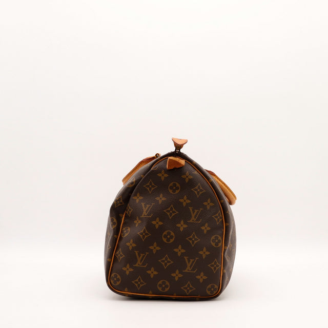 Louis Vuitton Speedy 35 vue de côté profil toile Monogram — AMANA Vintage