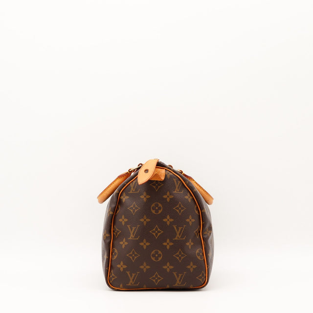 Louis Vuitton Speedy 30 vue de côté toile Monogram occasion authentique — AMANA Vintage