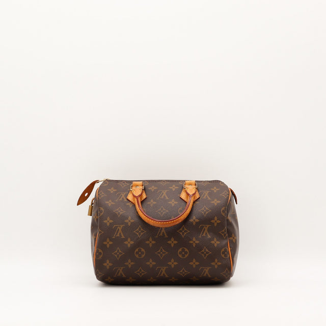 Louis Vuitton Speedy 25 vue de cote toile Monogram occasion authentique — AMANA Vintage