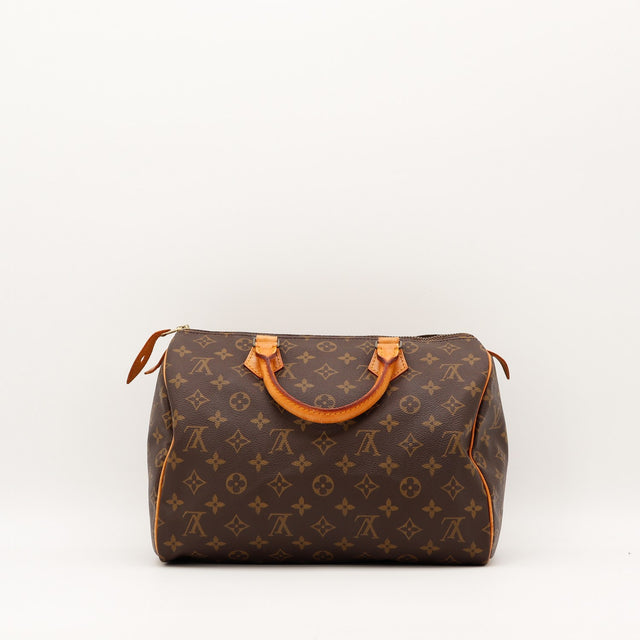 Sac Louis Vuitton Speedy 30 vue arrière anses cuir vachette — AMANA Vintage