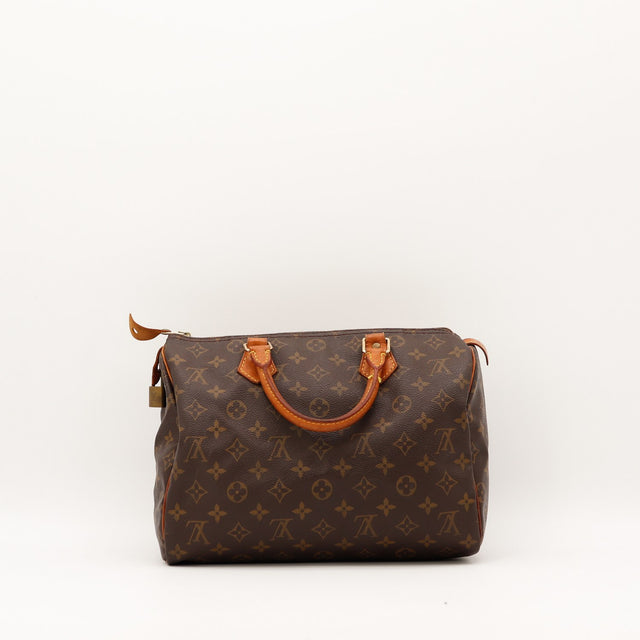 Louis Vuitton Speedy 30 toile Monogram vue de face rapprochée — AMANA Vintage