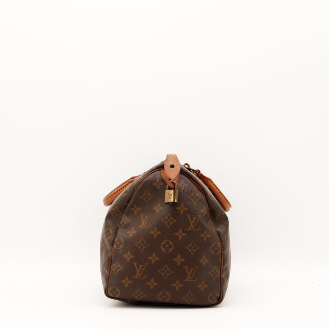 Louis Vuitton Speedy 35 profil latéral toile Monogram — AMANA Vintage