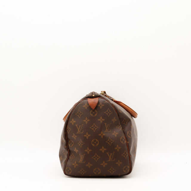 Louis Vuitton Speedy 35 vue de côté avec anses vachette — AMANA Vintage